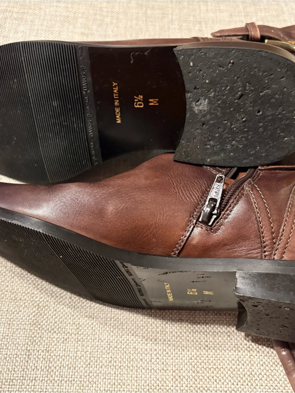 Sesto Meucci Women’s Brown Leather Riding Boots 6.5 M Made in Italy